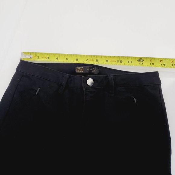 Zara Z1975 Pants Skinny Stretch Modern Minimalist Sleek Deep Black 6 - Picture 9 of 11